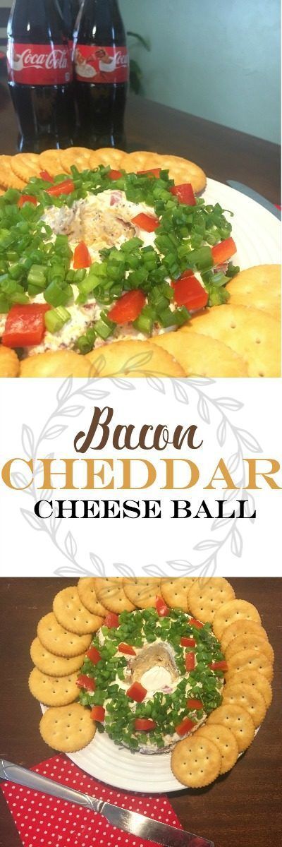 Bacon Cheddar Cheese Ball Wreath