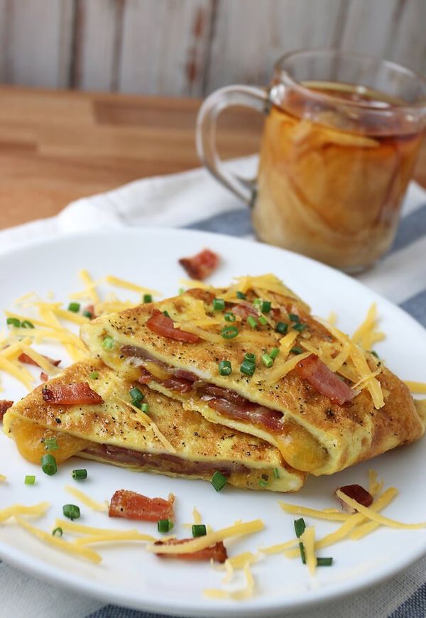 Bacon Cheddar Chive Omelette