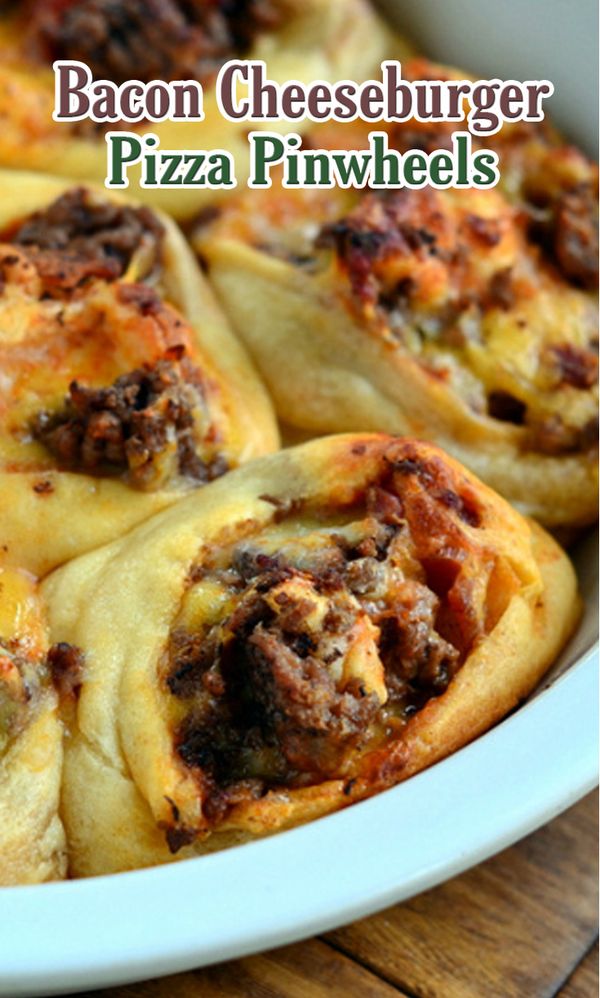 Bacon Cheeseburger Pizza Pinwheels