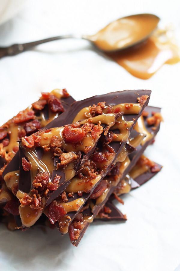 Bacon Dark Chocolate Bark with Salted Coconut Caramel