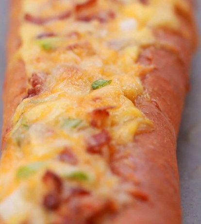 Bacon, Egg, and Cheese Breakfast Bread Boat