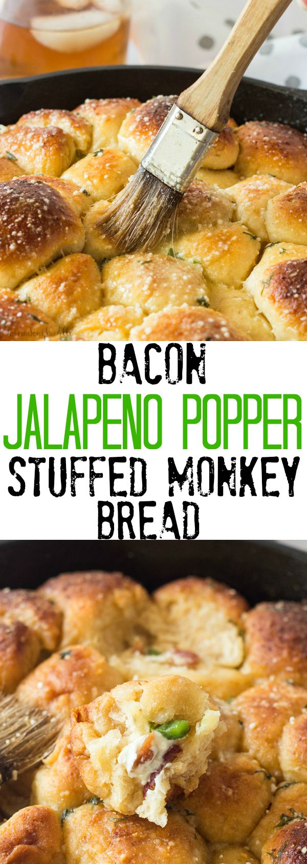 Bacon Jalapeno Popper Stuffed Monkey Bread