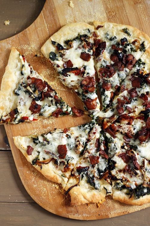 Bacon, Spinach, and Sundried Tomato Pizza