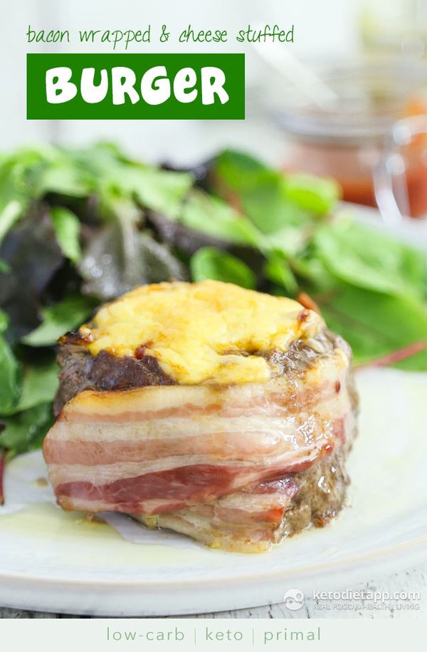 Bacon Wrapped & Cheese Stuffed Burgers