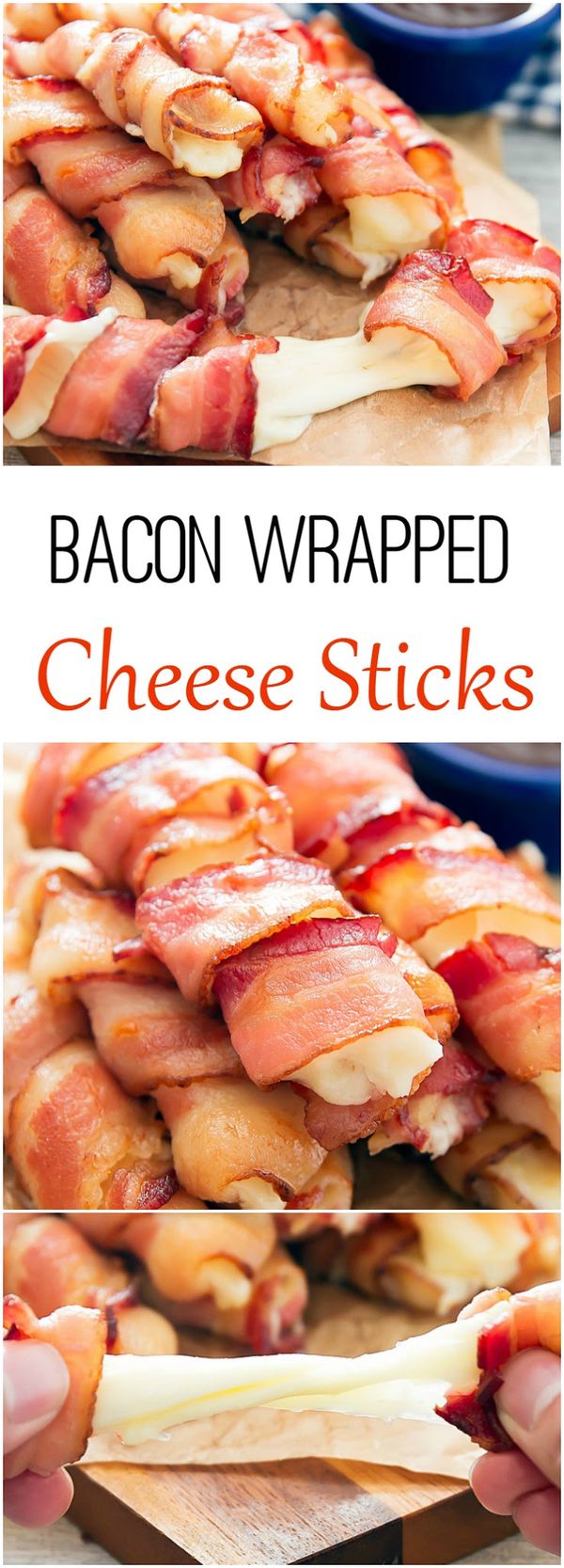 Bacon Wrapped Mozzarella Cheese Sticks