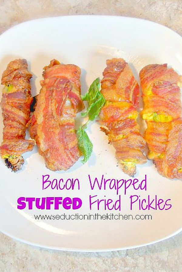 Bacon Wrapped Stuffed Fried Pickles