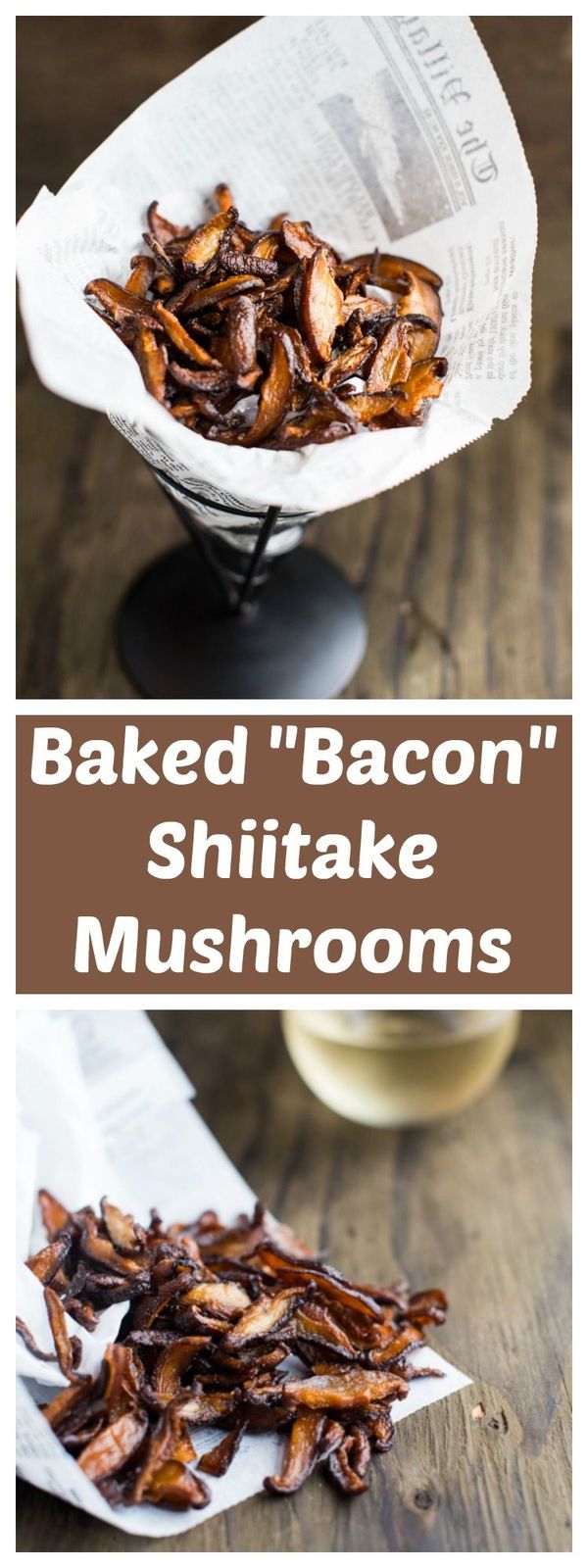 Baked “bacon” shiitake mushrooms