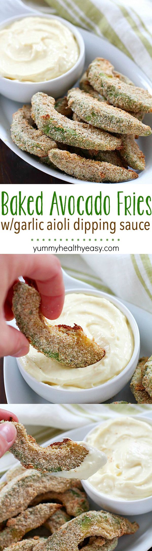 Baked Avocado Fries with Homemade Garlic Aioli