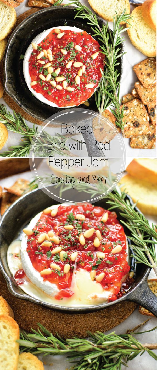 Baked Brie with Sweet Red Pepper Jam