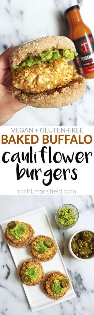 Baked Buffalo Cauliflower Burgers