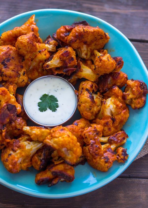 Baked Buffalo Cauliflower wings