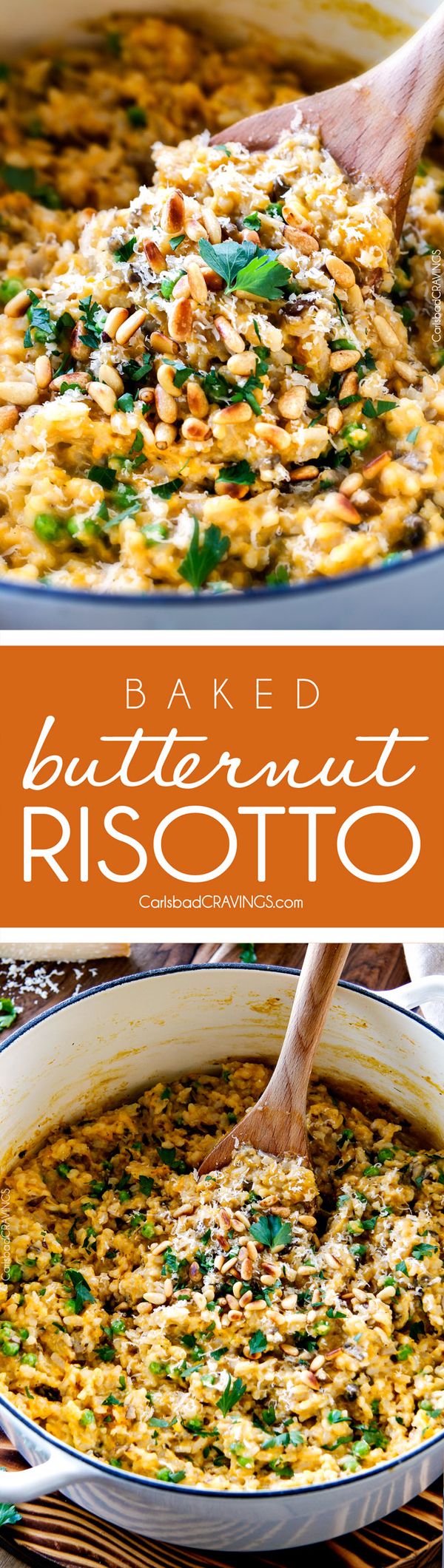 Baked Butternut Squash Risotto with Pine Nuts