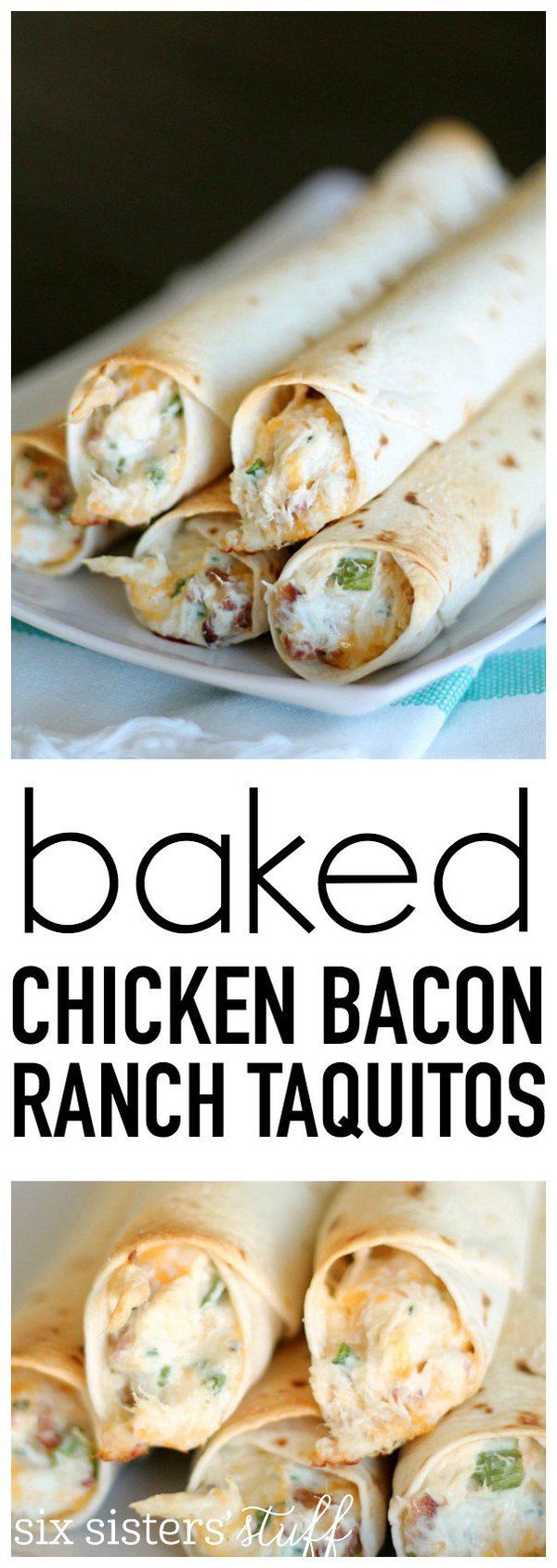 Baked Chicken Bacon Ranch Taquitos