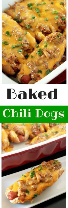 Baked Chili Cheese Dogs