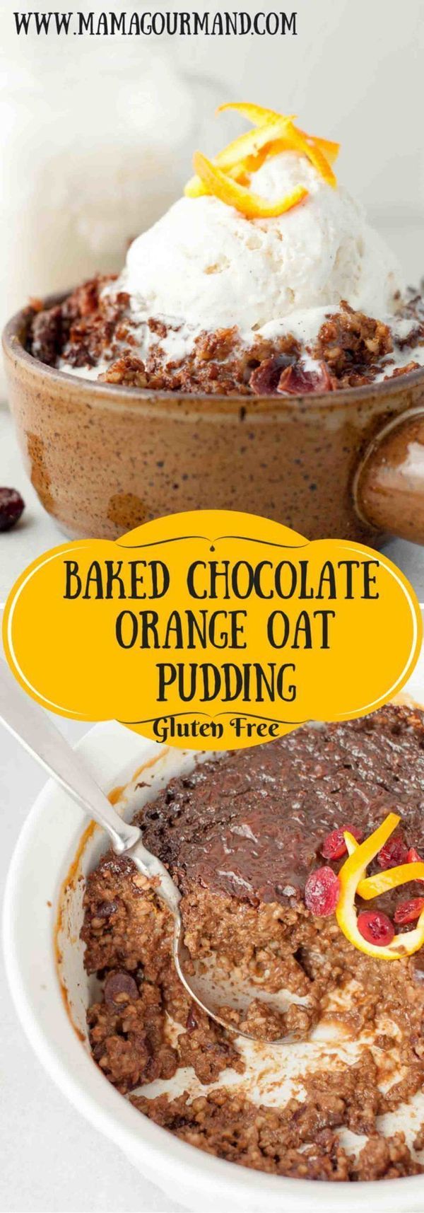 Baked Chocolate Orange Oat Pudding