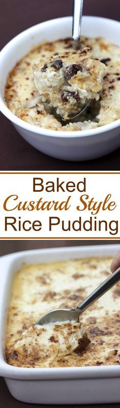 Baked Custard Style Rice Pudding