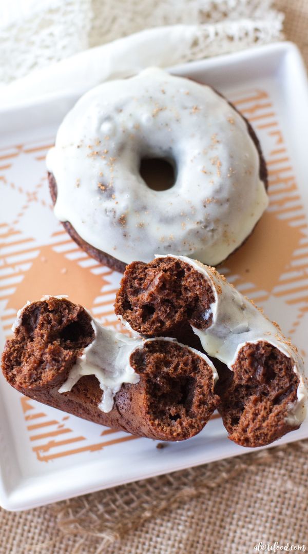 Baked Eggnog Glazed Chocolate Donuts