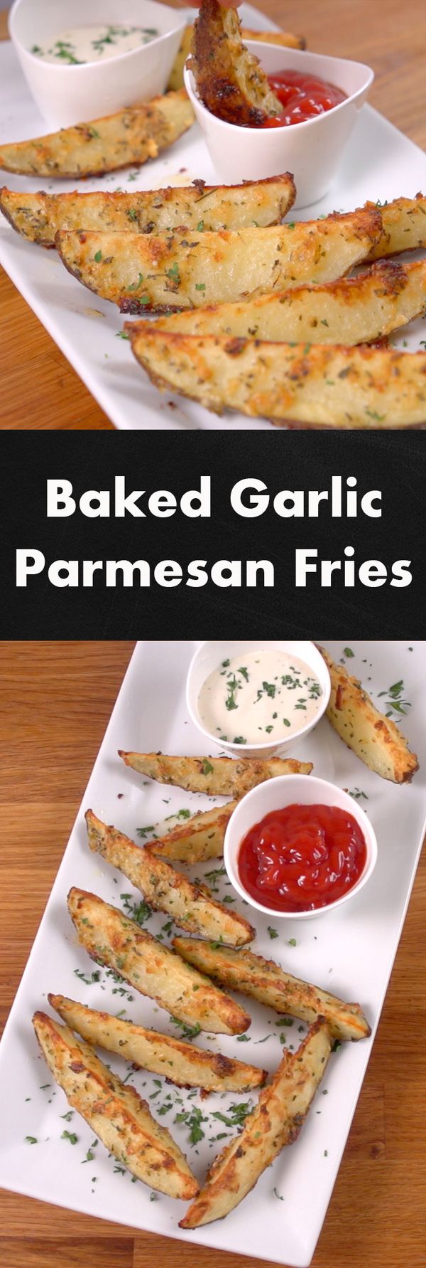 Baked garlic parmesan fries