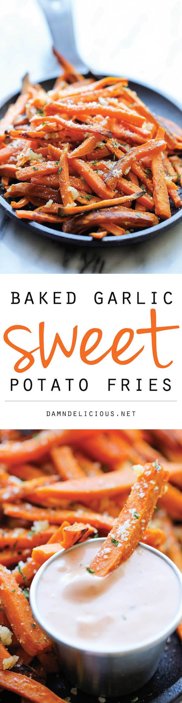 Baked Garlic Sweet Potato Fries