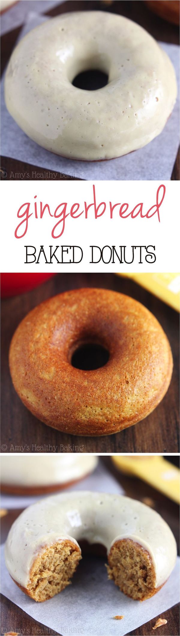 Baked Gingerbread Donuts with Maple Glaze