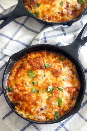 Baked Gnocchi with Marinara, Mozzarella, and Fresh Basil