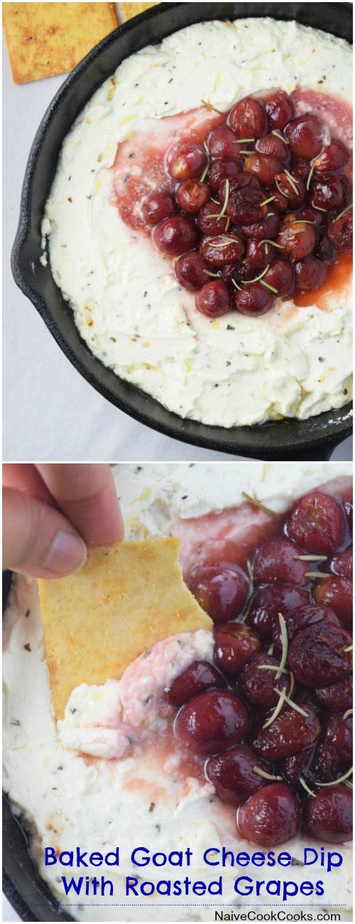 Baked Goat Cheese Dip With Roasted Grapes