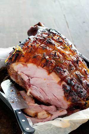 Baked Ham with Spiced Apples and Pears