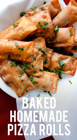 Baked homemade pizza rolls