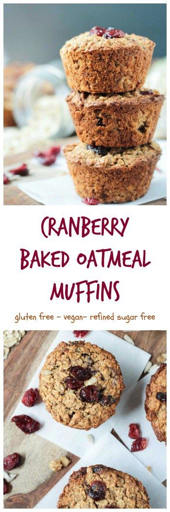 Baked Oatmeal Muffins with Cranberries