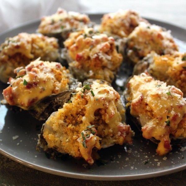 Baked Oysters with Braised Leeks and Tasso Hollandaise