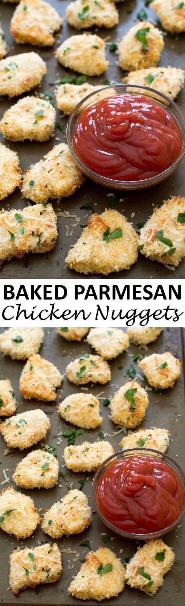 Baked Parmesan Garlic Chicken Nuggets