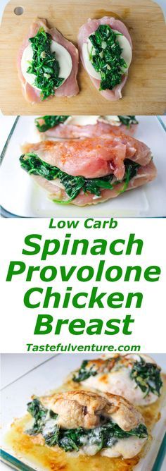 Baked Spinach Provolone Chicken Breasts