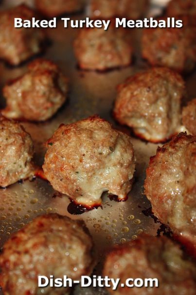 Baked Turkey Meatballs (Low Fat