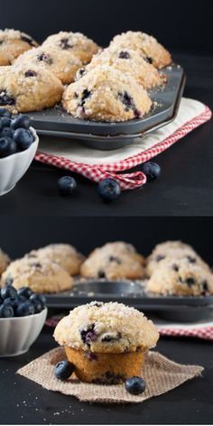 Bakery Style Blueberry Streusel Muffins