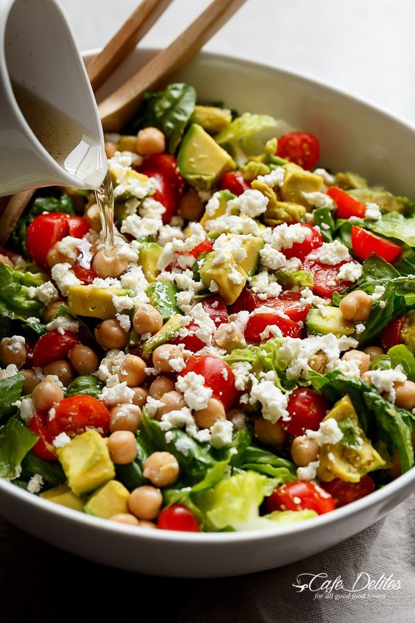 Balsamic Chickpea, Avocado + Feta Salad