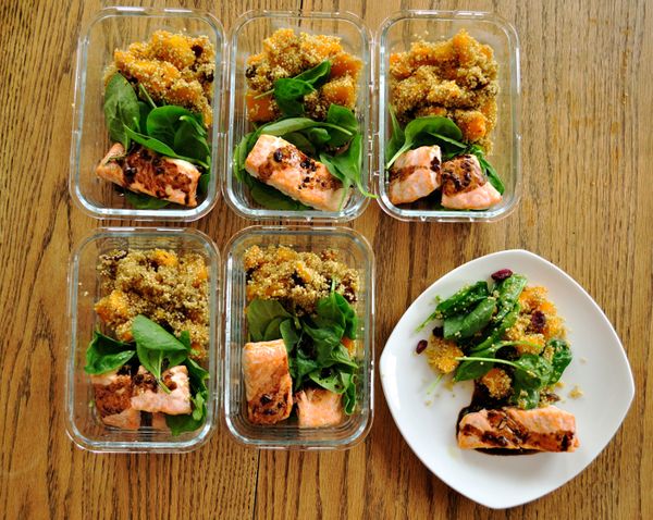 Balsamic Glazed Salmon with Quinoa and Butternut Squash