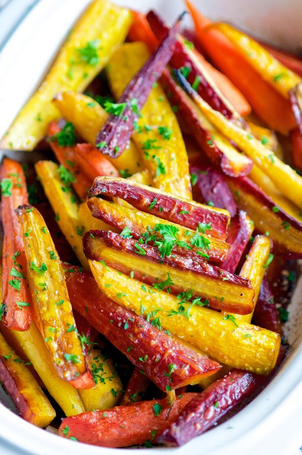 Balsamic Honey Glazed Rainbow Carrots