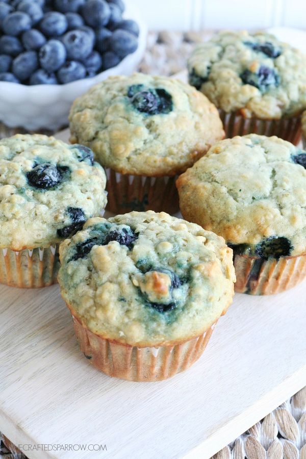 Banana Blueberry Oat Muffins