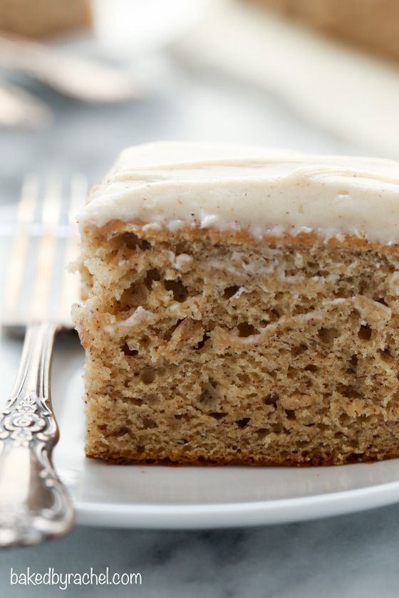 Banana Cake with Cinnamon Brown Sugar Cream Cheese Frosting