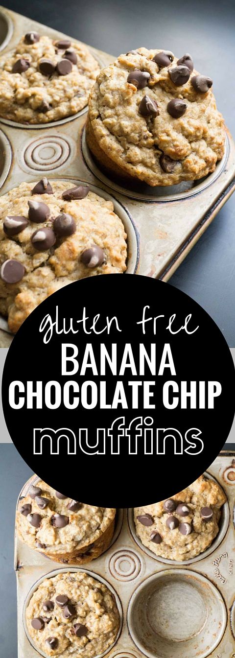 Banana Chocolate Chip Muffins (gluten free