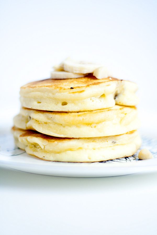 Banana macadamia nut pancakes