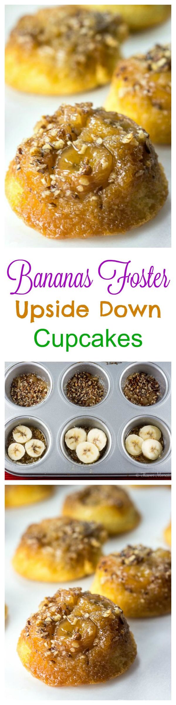 Bananas Foster Upside Down Cupcakes