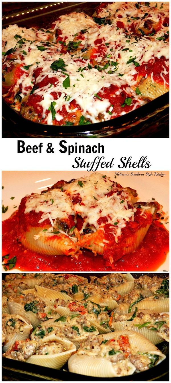 Beef And Spinach Stuffed Shells