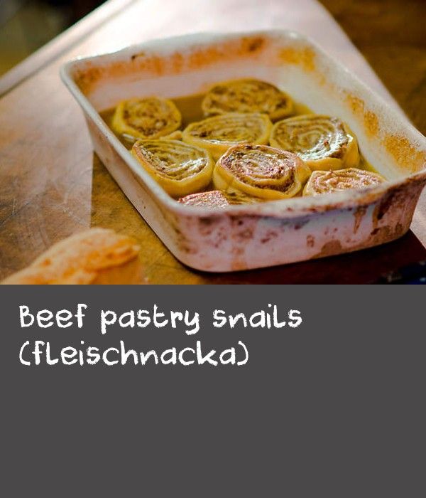 Beef pastry snails (fleischnacka