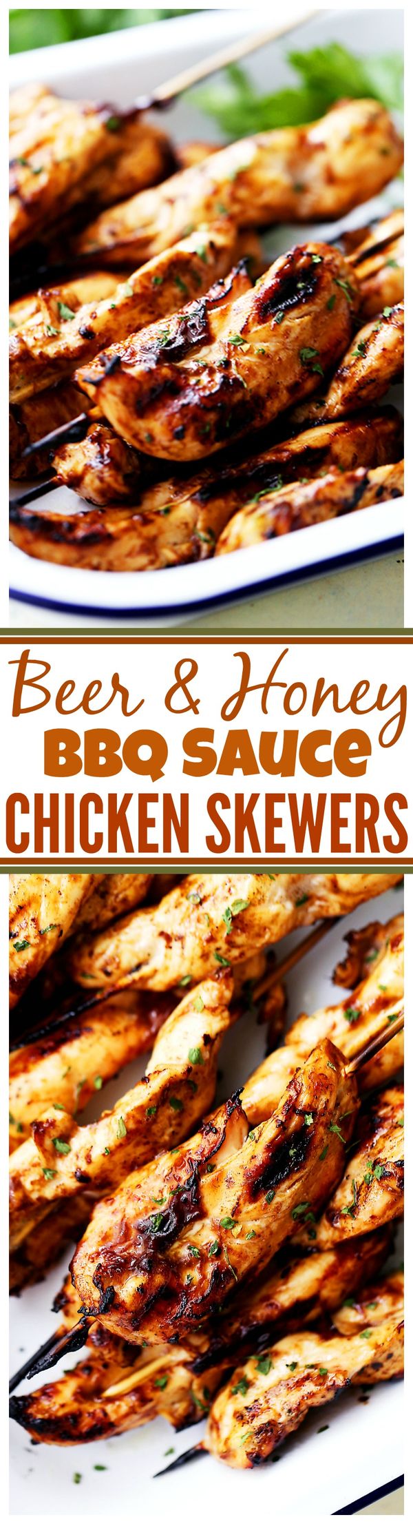 Beer and Sweet Honey BBQ Sauce Chicken Skewers