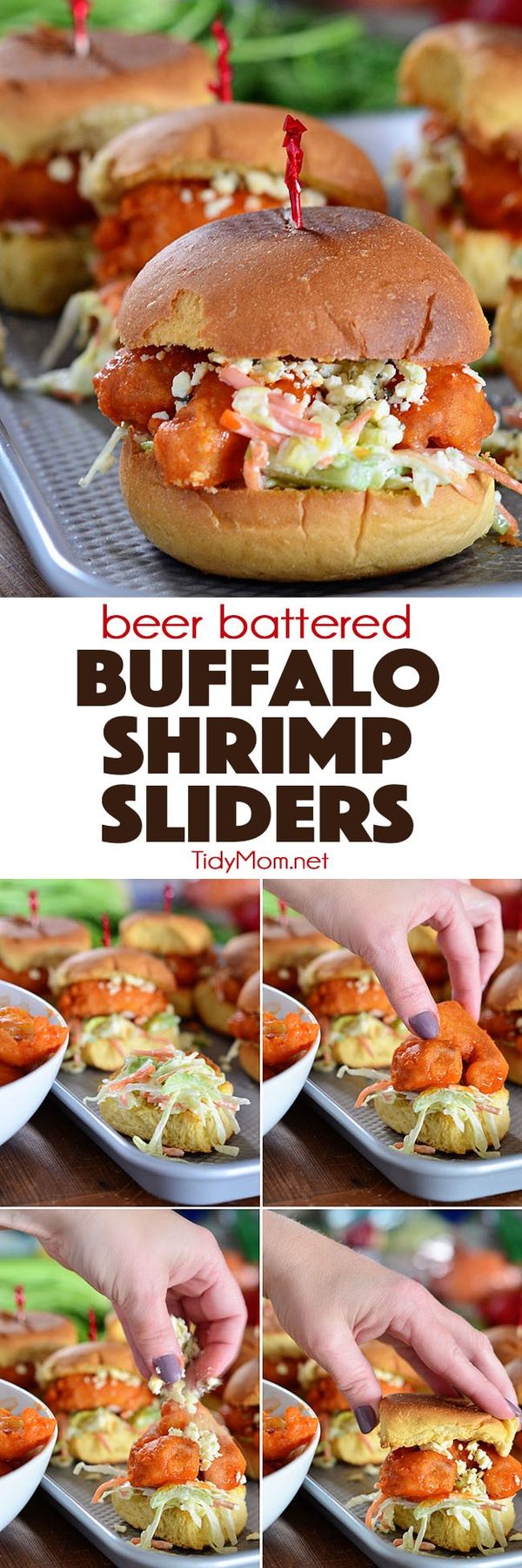 Beer Battered Buffalo Shrimp Sliders