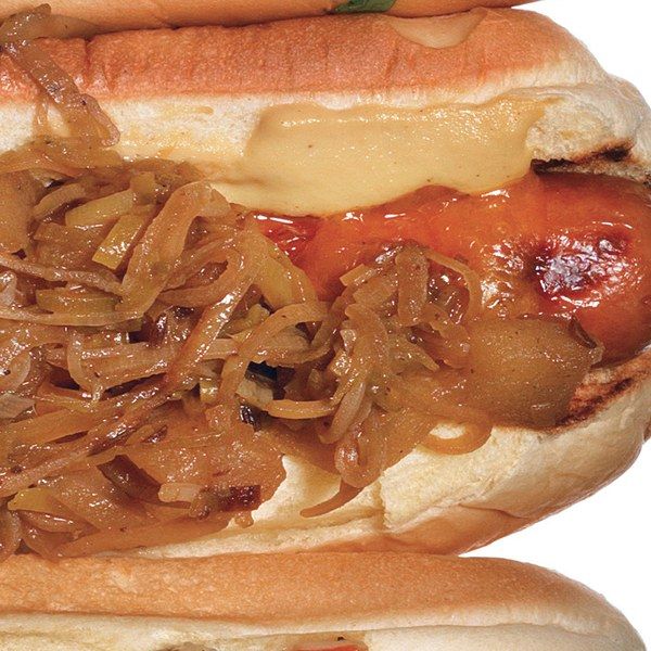 Beer-Braised Hot Dogs with Braised Sauerkraut