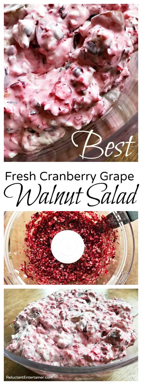 BEST Fresh Cranberry Grape Walnut Salad