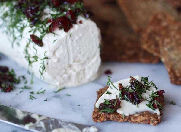 Best Vegan Cheese Recipe Ever - Cranberry Dill Goat Cheese