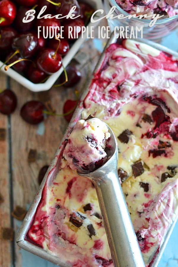 Black Cherry Fudge Ripple Ice Cream